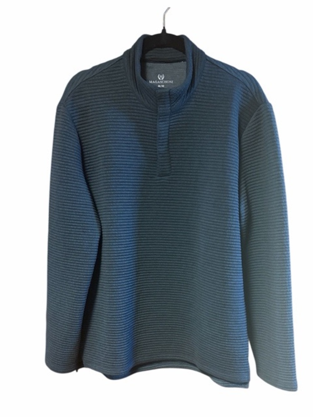 Magaschoni‎ Men’s Textured Mock Neck Pullover